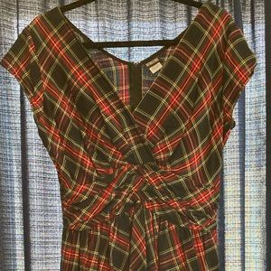 Retrolicious Red Plaid Dress Large